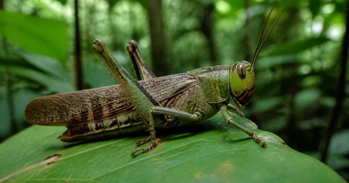 Gafanhoto Amazônico Tem Macho Identificado 206 Anos Depois da Fêmea 1 Gafanhoto amazônico da espécie Proscopia gigantea em folha na floresta