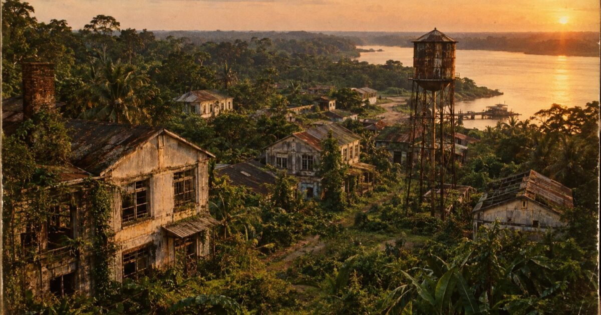 Fordlândia: a Cidade Fantasma que Henry Ford Construiu na Amazônia 1 Vista da antiga cidade de Fordlândia na Amazônia, construída por Henry Ford